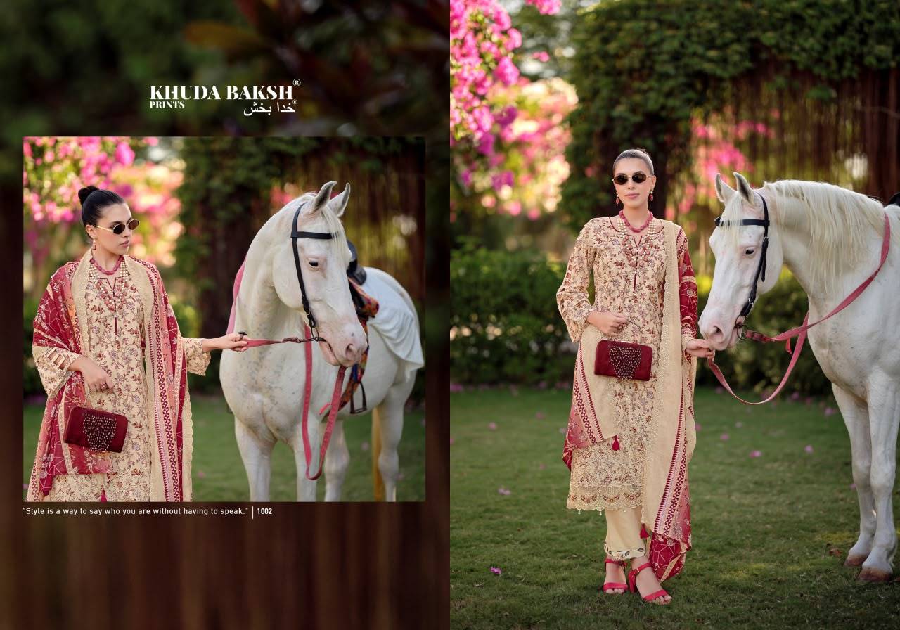 HANIYA HIBA VOL 1 By KHUDHA BAKSH 1001 To 1008 Series Pakistani Suits casual Wear PURE LAWN Readymade Stitched Dresses At Wholesale